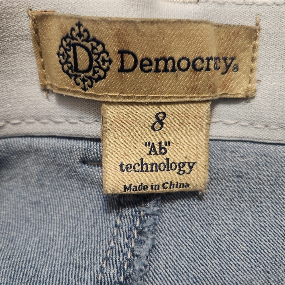 Democracy Ab Technology Stretch Wide Leg Frayed Hem Jeans SZ 8 EUC - Picture 5 of 11